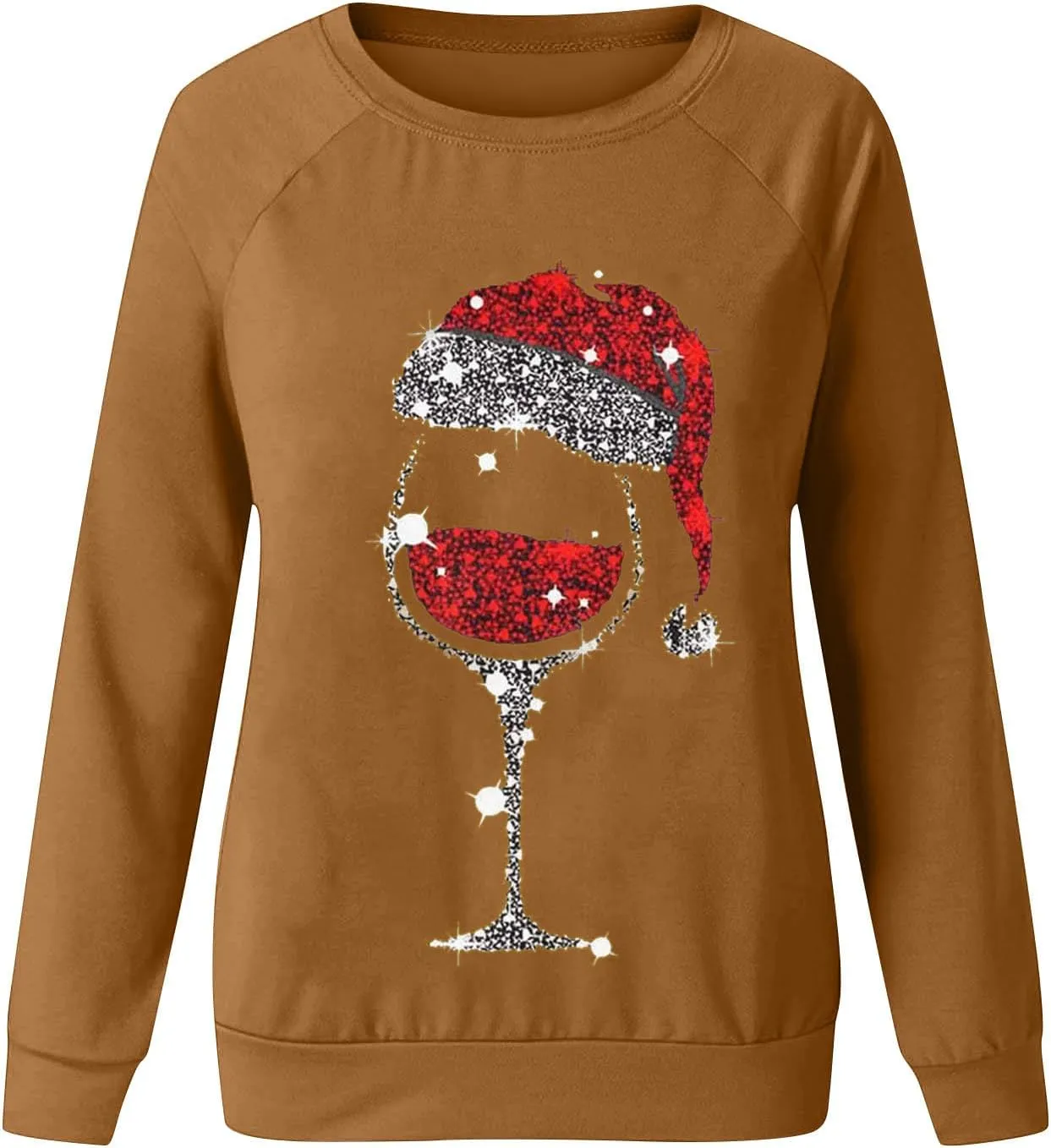 Christmas Sweatshirts for Women Oversized Graphic Pullover Long Sleeve Fleece Lined Shirt Winter Crewneck Sweatshirt
