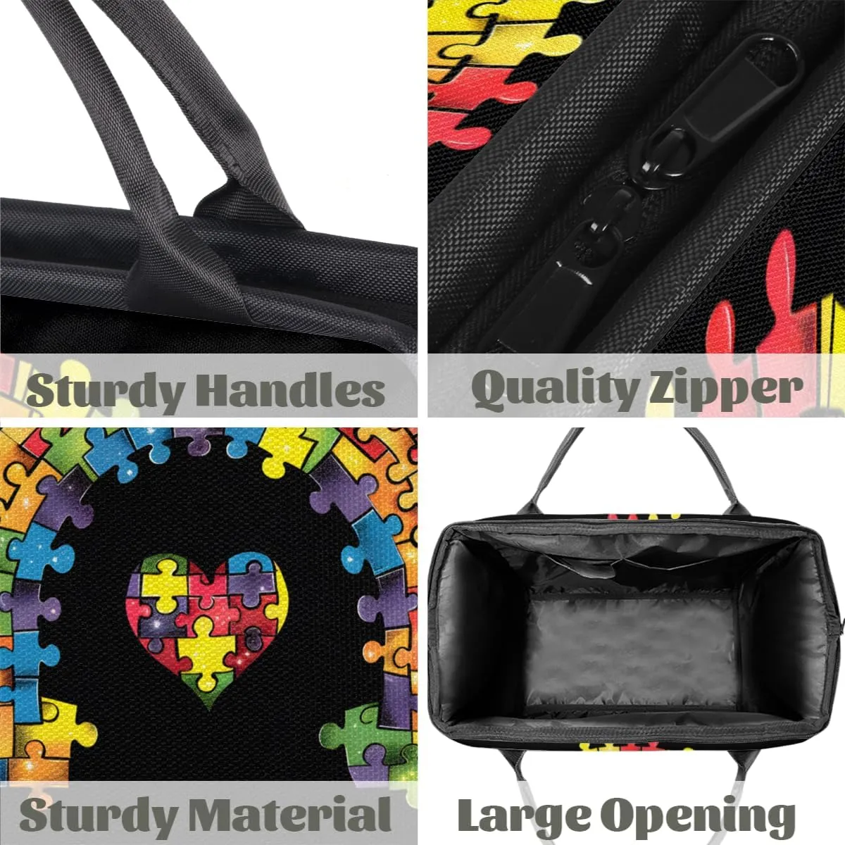 Colored Rainbow Heart Autism Weekender Overnight Bag for Women Waterproof Carry On Travel Duffle Bags with Pocket Lightweight Sports Gym Tote Bag Large Luggage Workout Personal Item Hospital Bags