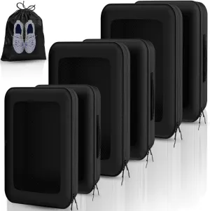 Compression Packing Cubes - Set of 7 Lightweight Packing Cubes Compression for Suitcase Organizer - Maximize Your Luggage Space with Our Travel Organizer Included Drawstring Bag (Black)