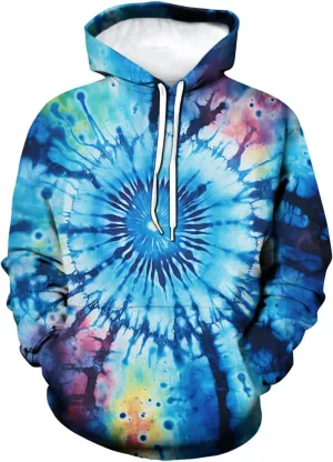 Creative Tie Dye Pattern Hoodies Colorful Hoodies Sweatshirt Pullover