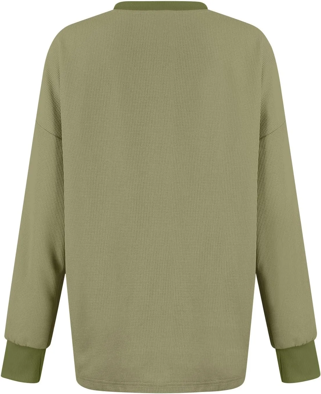 Crew Neck Sweatshirts Women Long Sleeve Waffle Knit Tops 2024 Fall Fashion Oversized Pullover Sweater Teacher Shirts