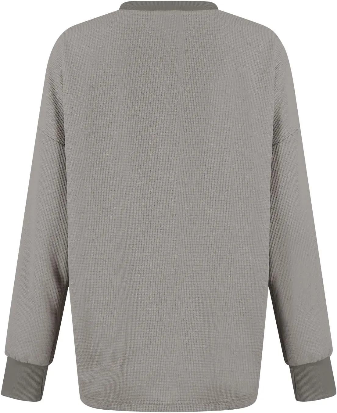 Crew Neck Sweatshirts Women Long Sleeve Waffle Knit Tops 2024 Fall Fashion Oversized Pullover Sweater Teacher Shirts