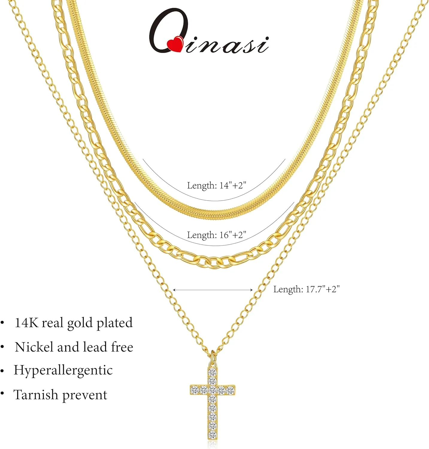 Cross Necklace for Women 14K Dainty Gold Cross Necklace for Women Pendant Choker Necklace Cross Chain Jewelry Layered Necklaces Cute Necklaces for Women