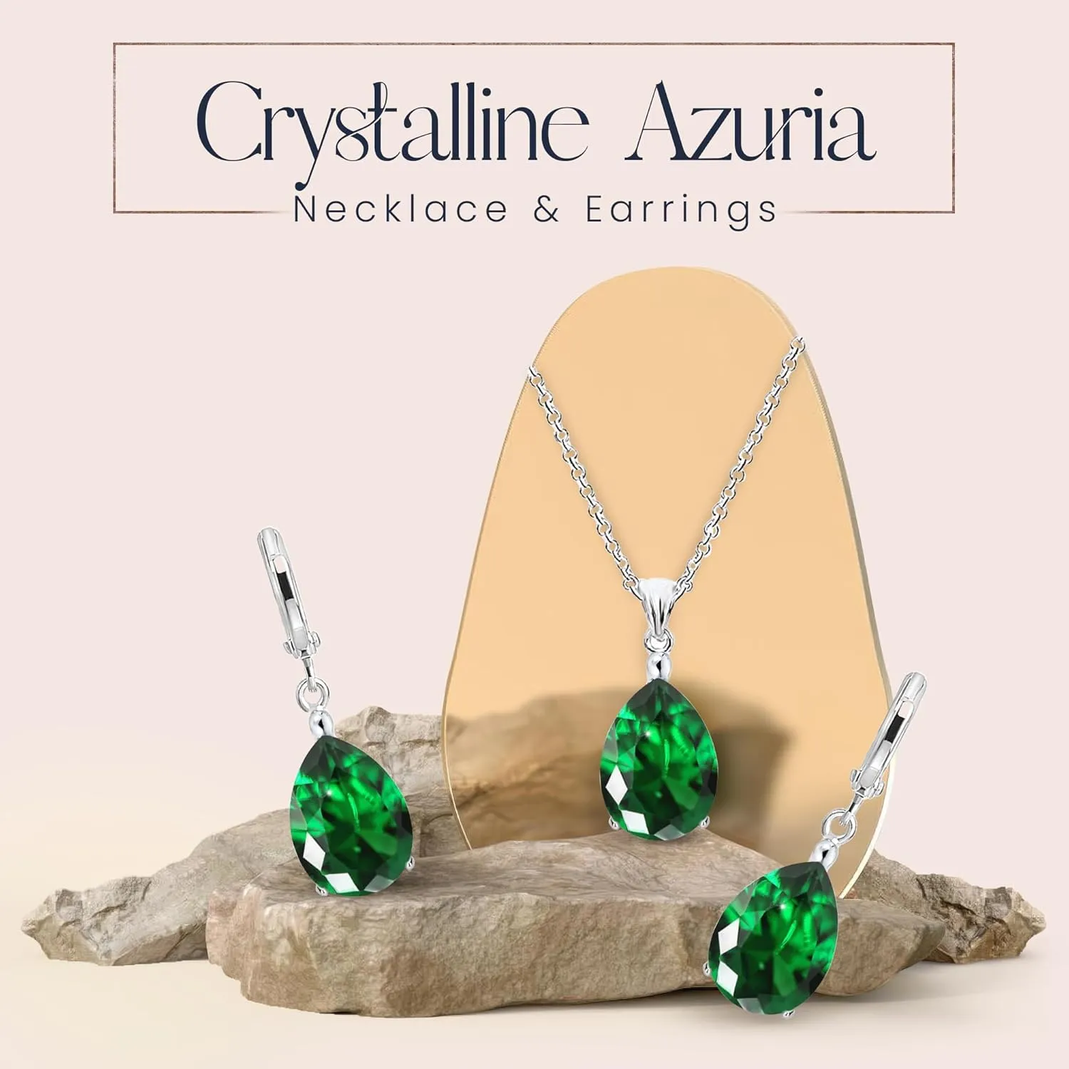 Crystalline Azuria Jewelry Sets for Women Wedding Jewelry Sets Bridal Jewelry Set with Necklace and Earring for Bride Cubic Zirconia Bridesmaid Jewelry