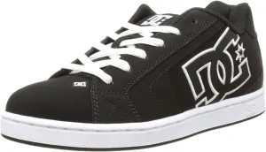 DC Net Black White Mens Suede Skate Trainers Shoes-9