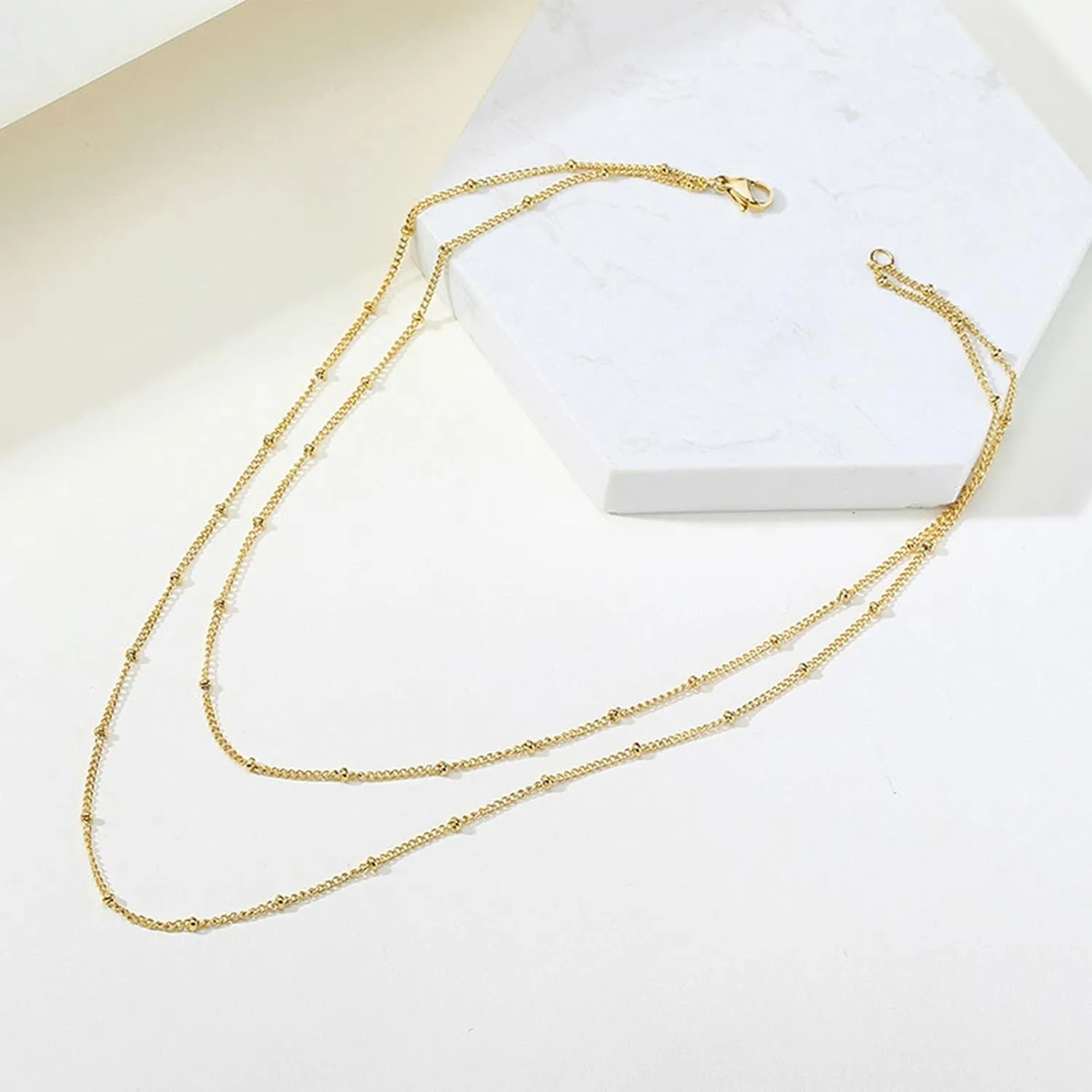 Diamond Bar Necklaces for Women Layer Necklace Gold Female Titanium Steel Necklace Stack Wear Necklace For Women