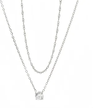 Diamond Pendant Layered Choker Necklaces For Women Classy Silver Stainless Steel Choker Chain Necklaces Fashion Jewelry Set