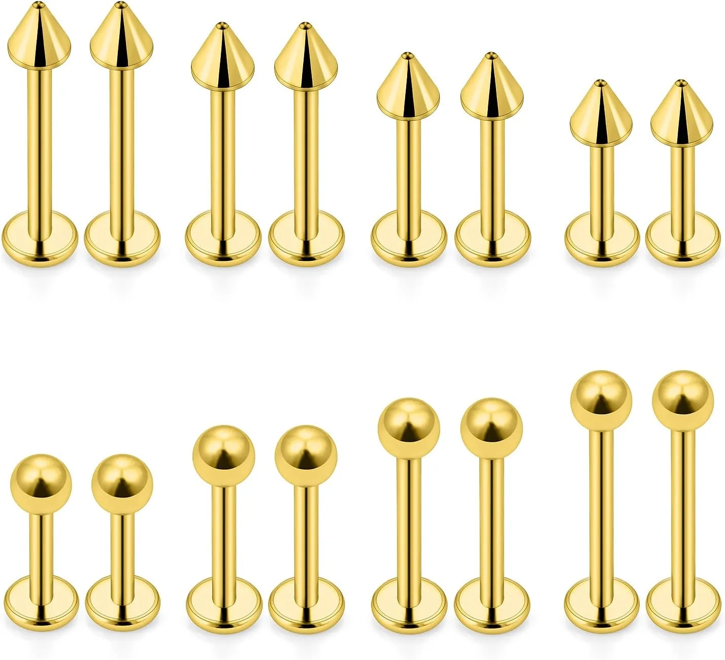 Dyknasz 16G Labret Jewelry Surgical Steel Medusa Piercing Jewelry Snake Bite Jewelry Monroe Piercing Jewelry Lip Rings for Women Men 6mm/8mm/10mm/12mm