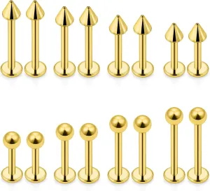 Dyknasz 16G Labret Jewelry Surgical Steel Medusa Piercing Jewelry Snake Bite Jewelry Monroe Piercing Jewelry Lip Rings for Women Men 6mm/8mm/10mm/12mm