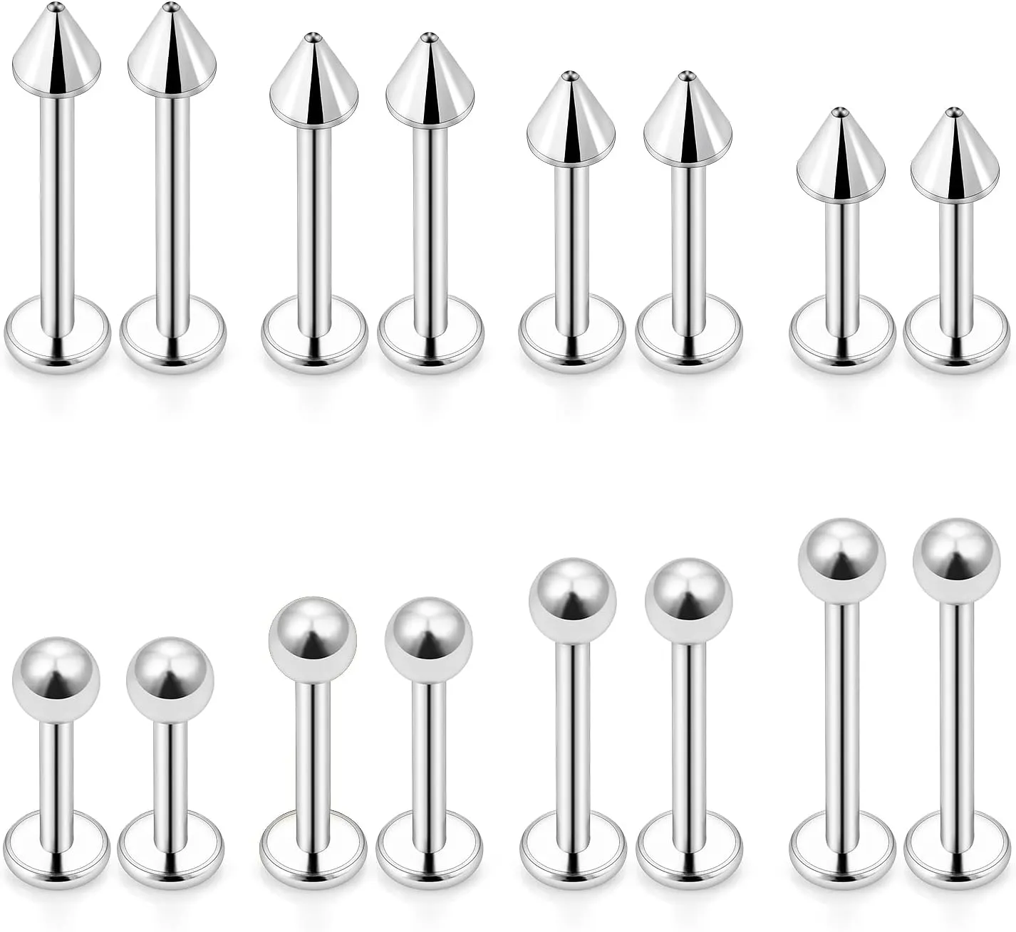 Dyknasz 16G Labret Jewelry Surgical Steel Medusa Piercing Jewelry Snake Bite Jewelry Monroe Piercing Jewelry Lip Rings for Women Men 6mm/8mm/10mm/12mm