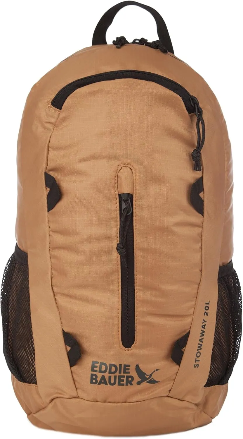 Eddie Bauer Stowaway Packable Backpack-Made from Ripstop Polyester, Tobacco, 20L