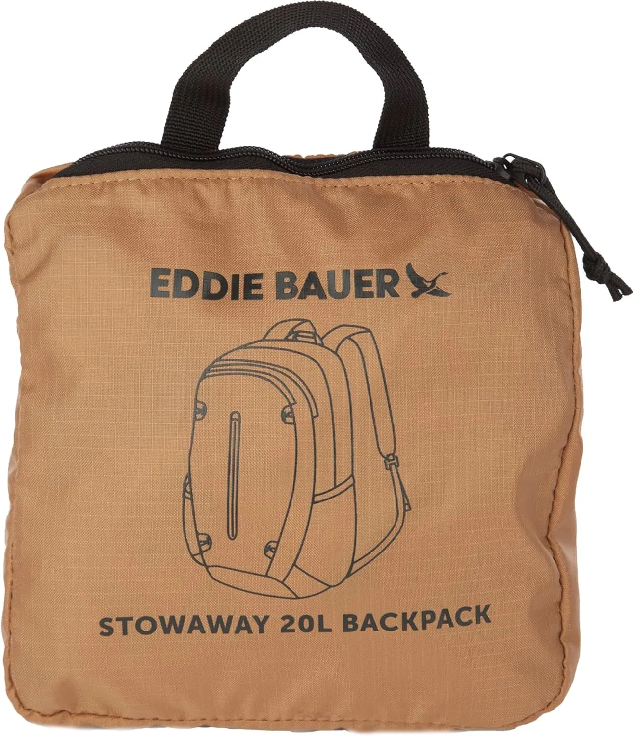 Eddie Bauer Stowaway Packable Backpack-Made from Ripstop Polyester, Tobacco, 20L