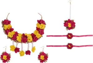Efulgenz Indian Jewelry Sets for Women Bollywood Jewelry Indian Flower Jewelry Set for Haldi Mehandi Wedding Women