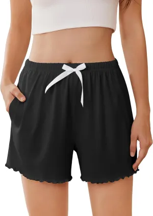 Ekouaer Womens Pajama Shorts Soft Comfy Sleep Shorts Casual Elastic Waist Pj Shorts with Pockets