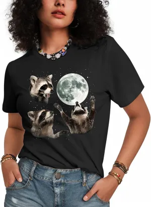 Flafens Graphic Tees T Shirts for Women - Cute Womens T-Shirts Cotton Tshirts Tops Teens Girls