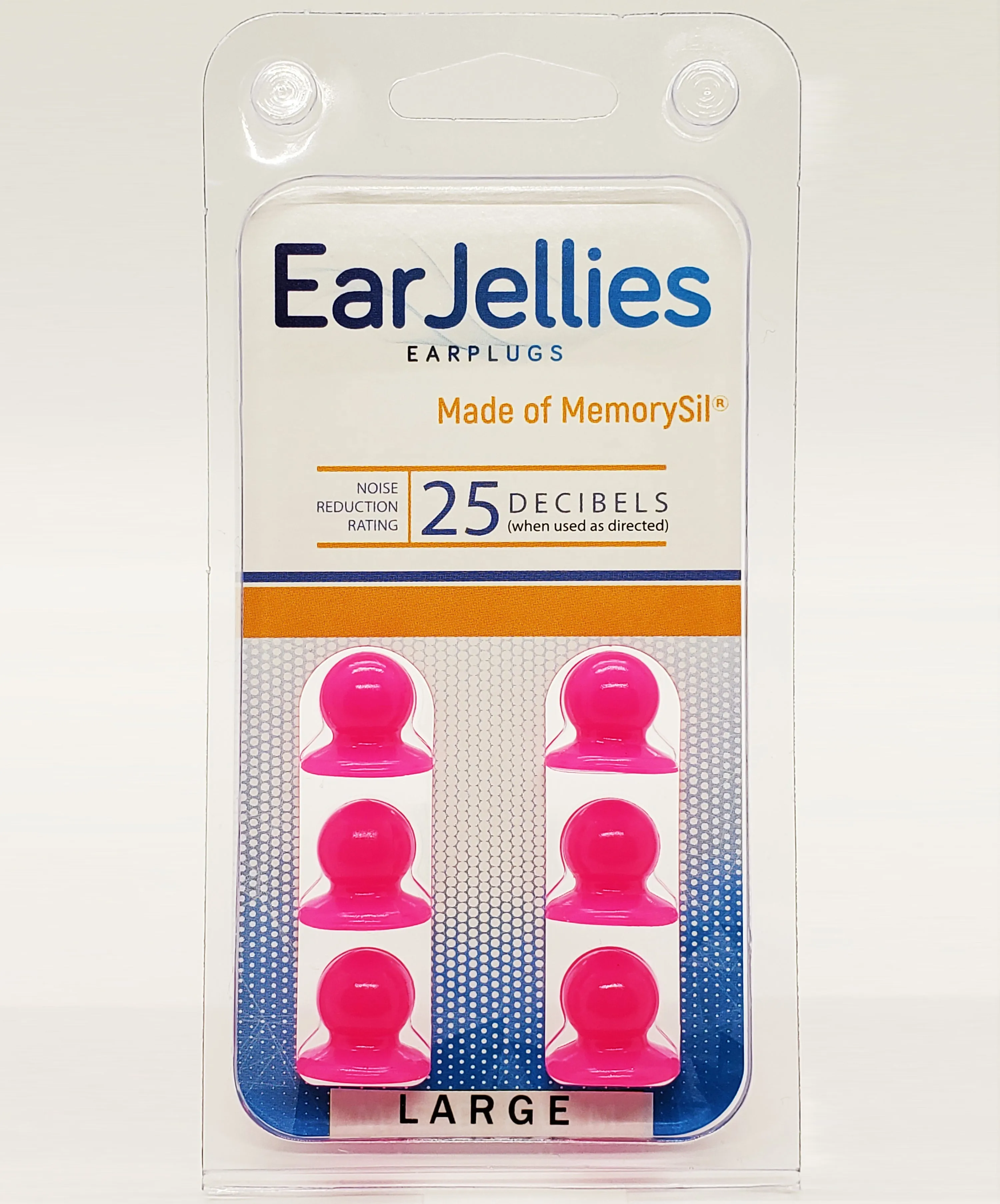 Fluorescent Magenta EarJellies Earplugs - 3 Pairs