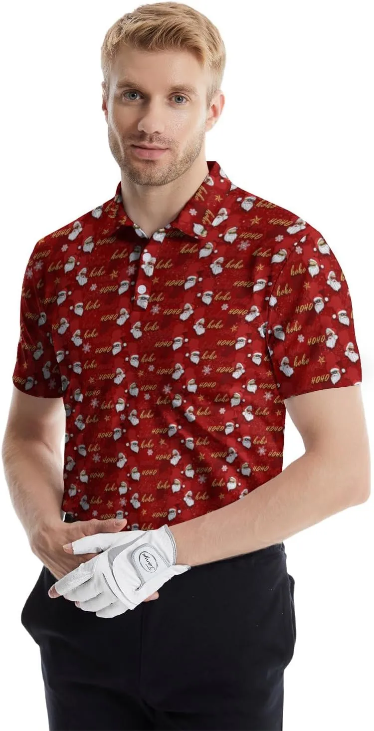 Funny Golf Shirts for Men Funny Golf Polo Shirts Men's Golf Shirts Moisture Wicking Quick Dry Short Sleeve Polo Shirts