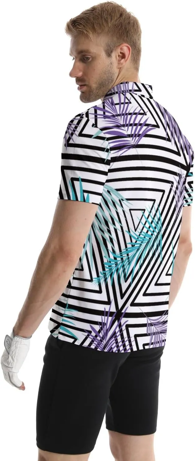 Funny Golf Shirts for Men Funny Golf Polo Shirts Men's Golf Shirts Moisture Wicking Quick Dry Short Sleeve Polo Shirts