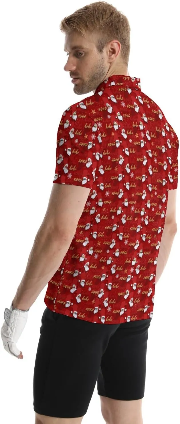 Funny Golf Shirts for Men Funny Golf Polo Shirts Men's Golf Shirts Moisture Wicking Quick Dry Short Sleeve Polo Shirts