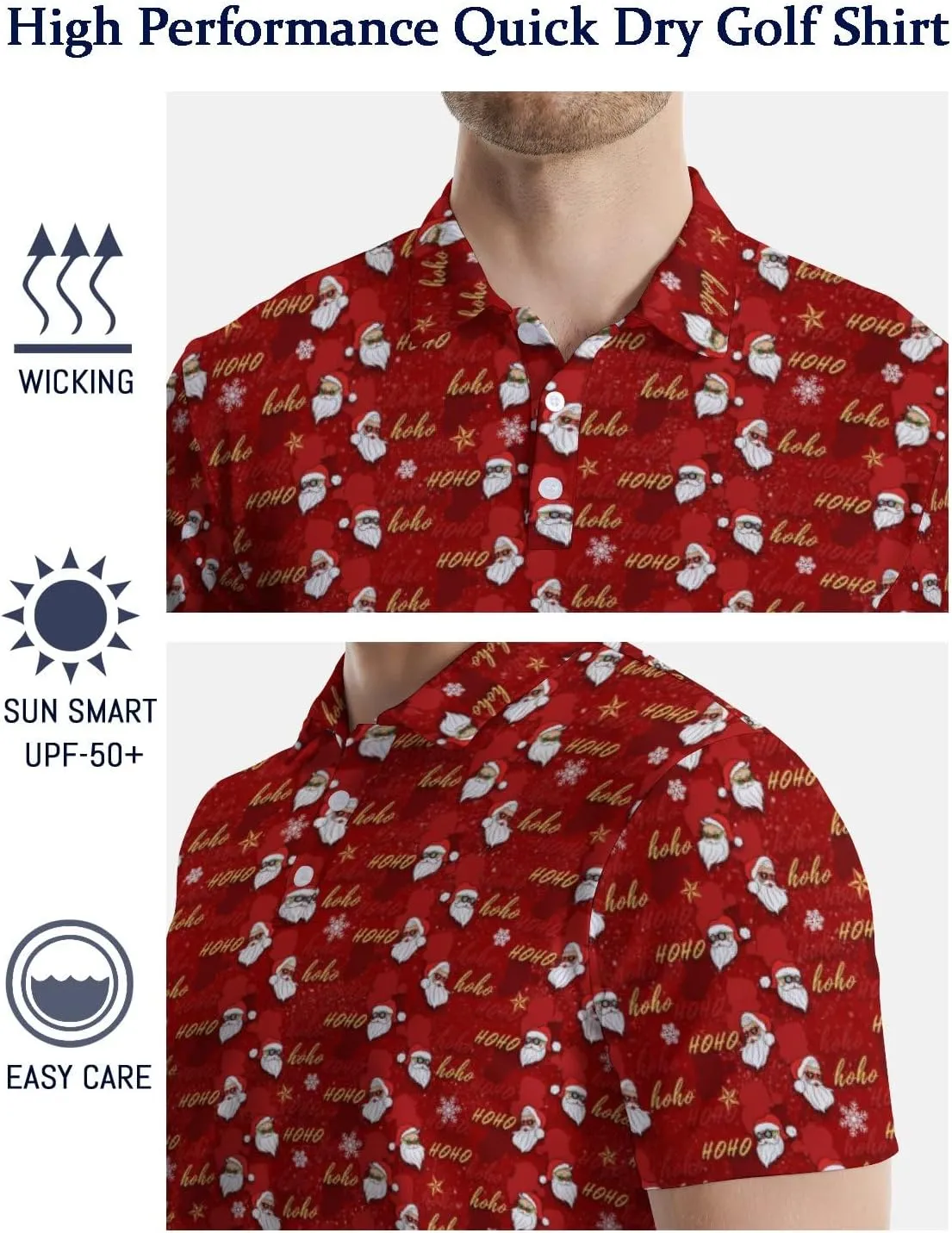 Funny Golf Shirts for Men Funny Golf Polo Shirts Men's Golf Shirts Moisture Wicking Quick Dry Short Sleeve Polo Shirts