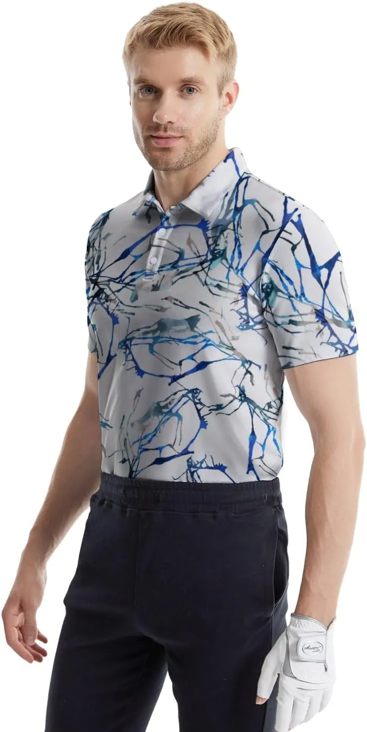 Funny Golf Shirts for Men Funny Golf Polo Shirts Men's Golf Shirts Moisture Wicking Quick Dry Short Sleeve Polo Shirts