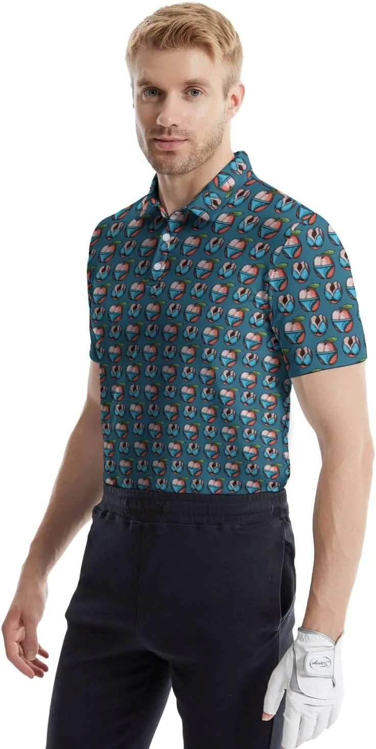 Funny Golf Shirts for Men Funny Golf Polo Shirts Men's Golf Shirts Moisture Wicking Quick Dry Short Sleeve Polo Shirts