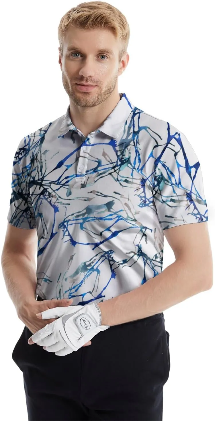 Funny Golf Shirts for Men Funny Golf Polo Shirts Men's Golf Shirts Moisture Wicking Quick Dry Short Sleeve Polo Shirts
