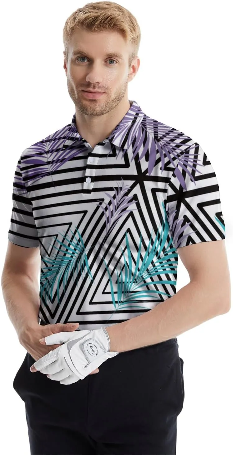Funny Golf Shirts for Men Funny Golf Polo Shirts Men's Golf Shirts Moisture Wicking Quick Dry Short Sleeve Polo Shirts