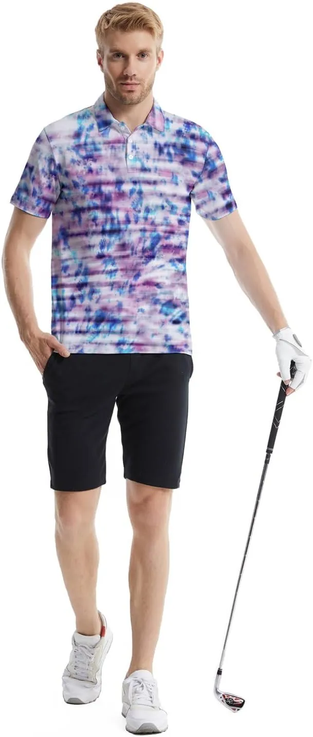 Funny Golf Shirts for Men Funny Golf Polo Shirts Men's Golf Shirts Moisture Wicking Quick Dry Short Sleeve Polo Shirts
