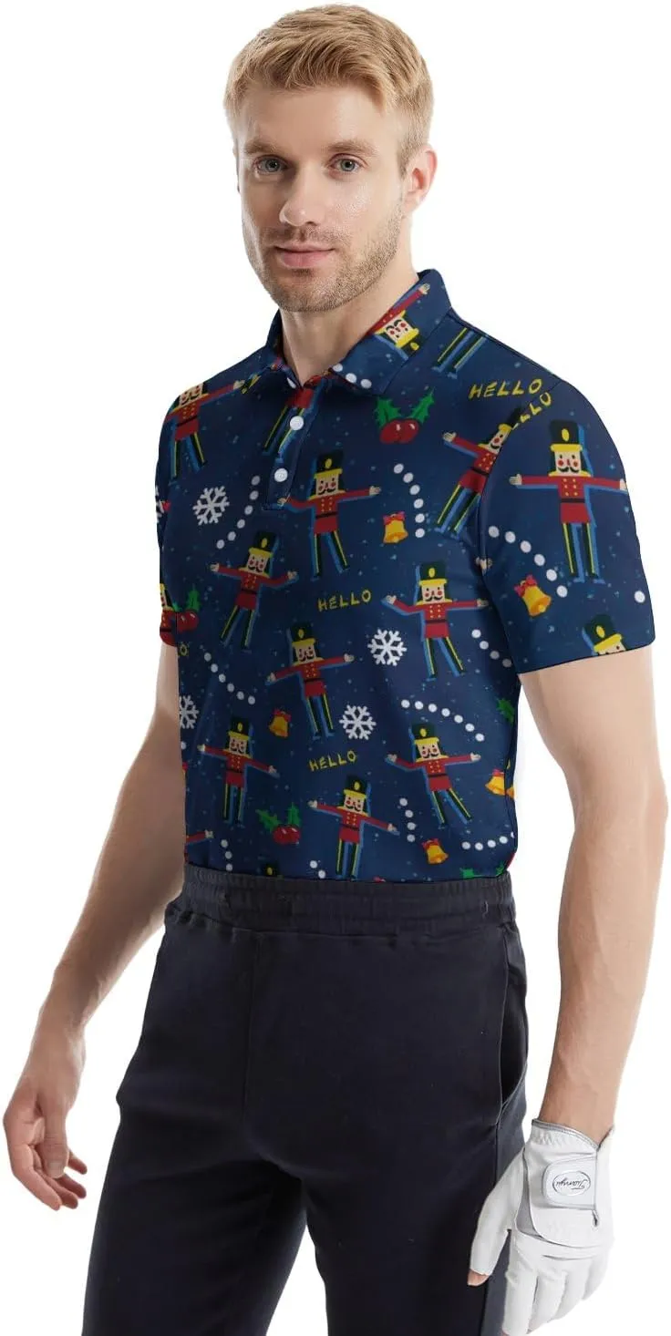 Funny Golf Shirts for Men Funny Golf Polo Shirts Men's Golf Shirts Moisture Wicking Quick Dry Short Sleeve Polo Shirts