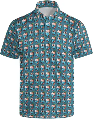 Funny Golf Shirts for Men Funny Golf Polo Shirts Men's Golf Shirts Moisture Wicking Quick Dry Short Sleeve Polo Shirts