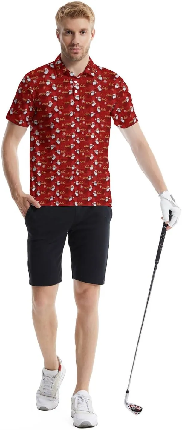 Funny Golf Shirts for Men Funny Golf Polo Shirts Men's Golf Shirts Moisture Wicking Quick Dry Short Sleeve Polo Shirts