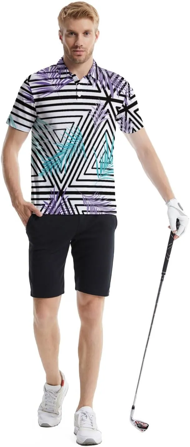 Funny Golf Shirts for Men Funny Golf Polo Shirts Men's Golf Shirts Moisture Wicking Quick Dry Short Sleeve Polo Shirts