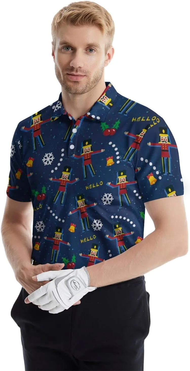 Funny Golf Shirts for Men Funny Golf Polo Shirts Men's Golf Shirts Moisture Wicking Quick Dry Short Sleeve Polo Shirts