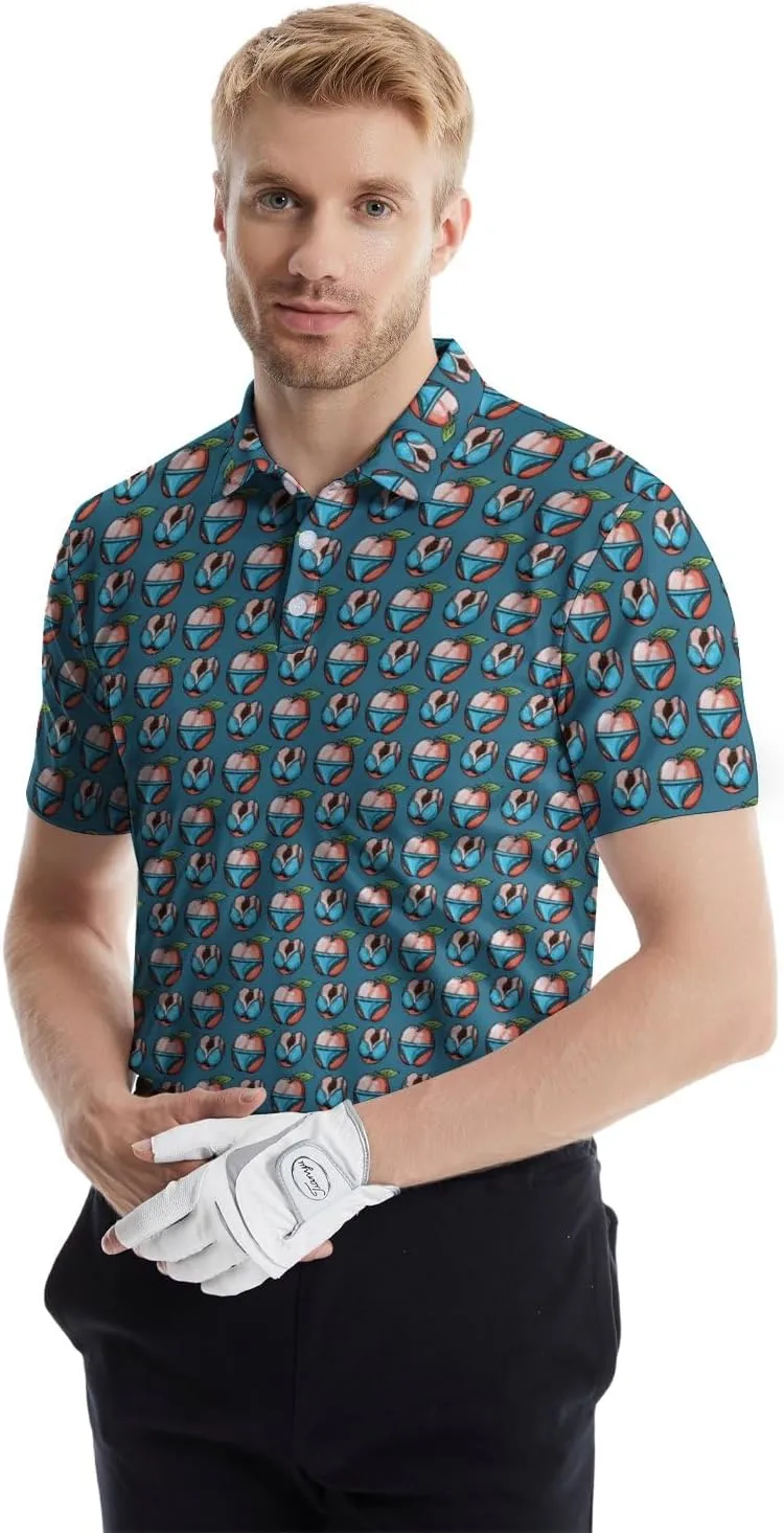 Funny Golf Shirts for Men Funny Golf Polo Shirts Men's Golf Shirts Moisture Wicking Quick Dry Short Sleeve Polo Shirts