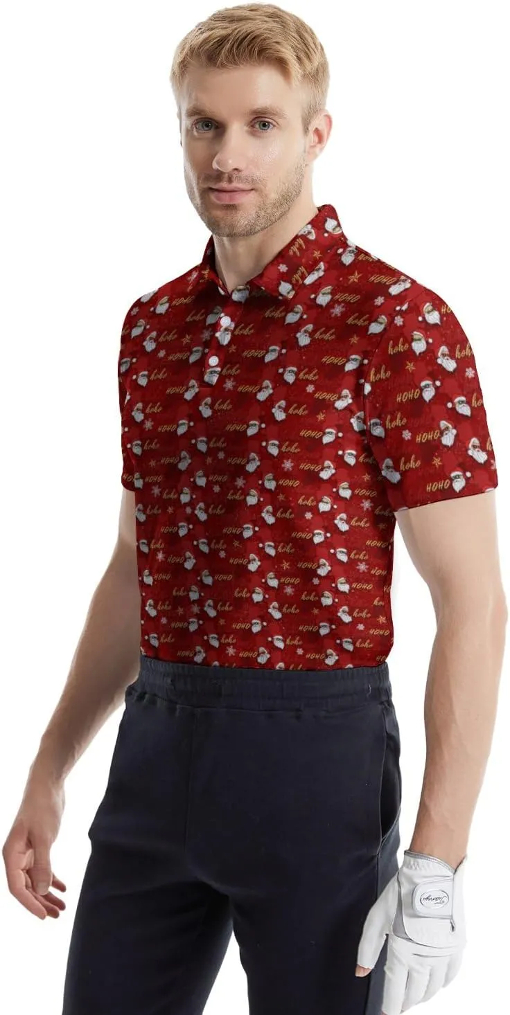 Funny Golf Shirts for Men Funny Golf Polo Shirts Men's Golf Shirts Moisture Wicking Quick Dry Short Sleeve Polo Shirts