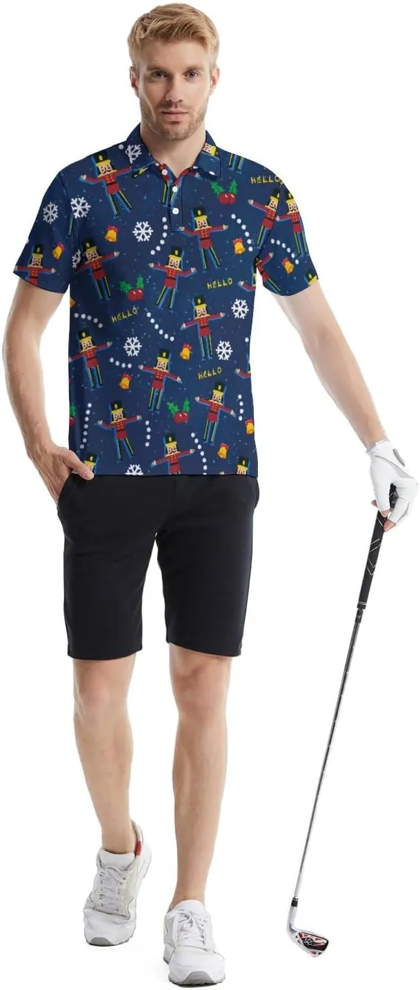 Funny Golf Shirts for Men Funny Golf Polo Shirts Men's Golf Shirts Moisture Wicking Quick Dry Short Sleeve Polo Shirts