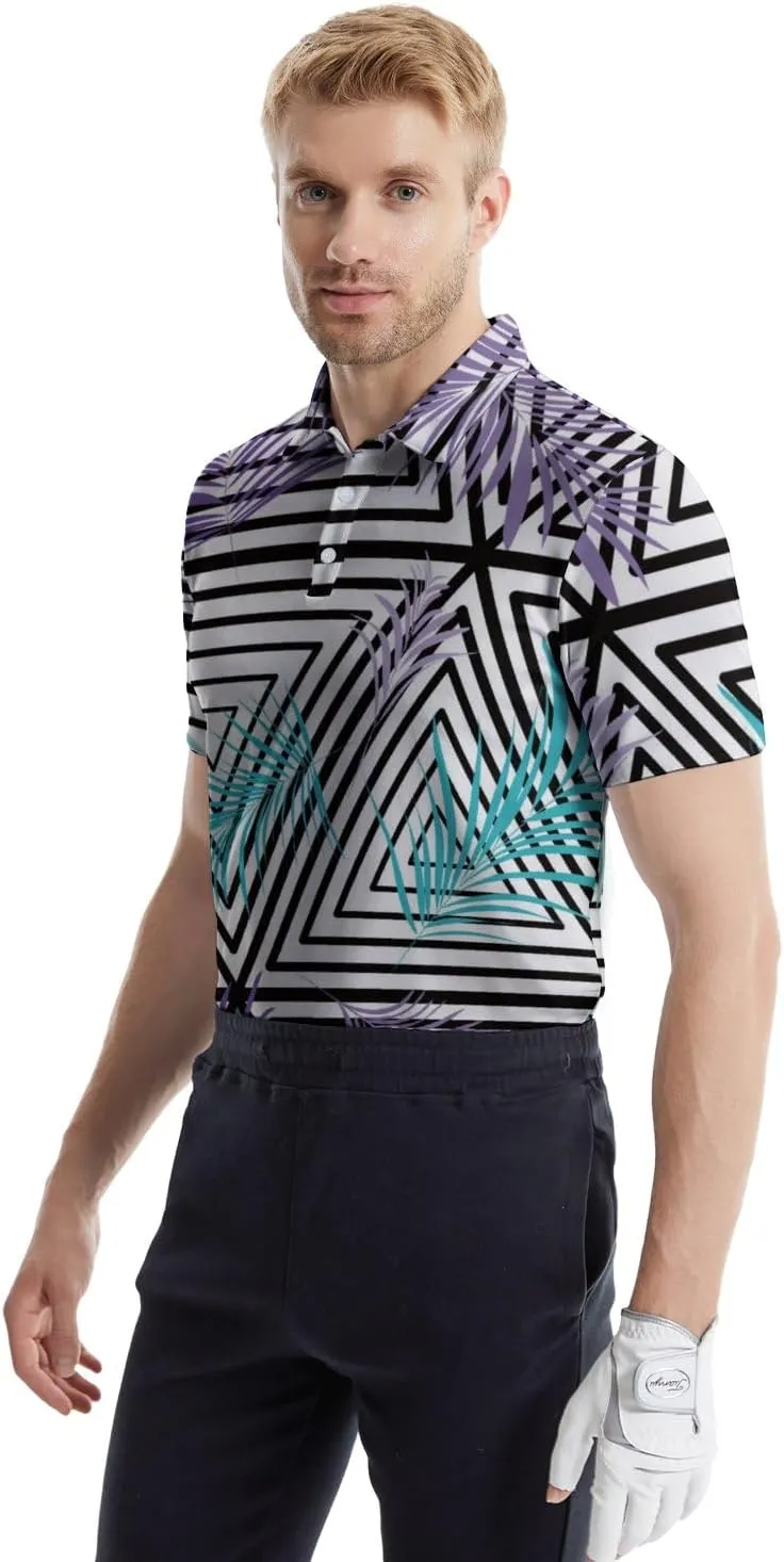 Funny Golf Shirts for Men Funny Golf Polo Shirts Men's Golf Shirts Moisture Wicking Quick Dry Short Sleeve Polo Shirts