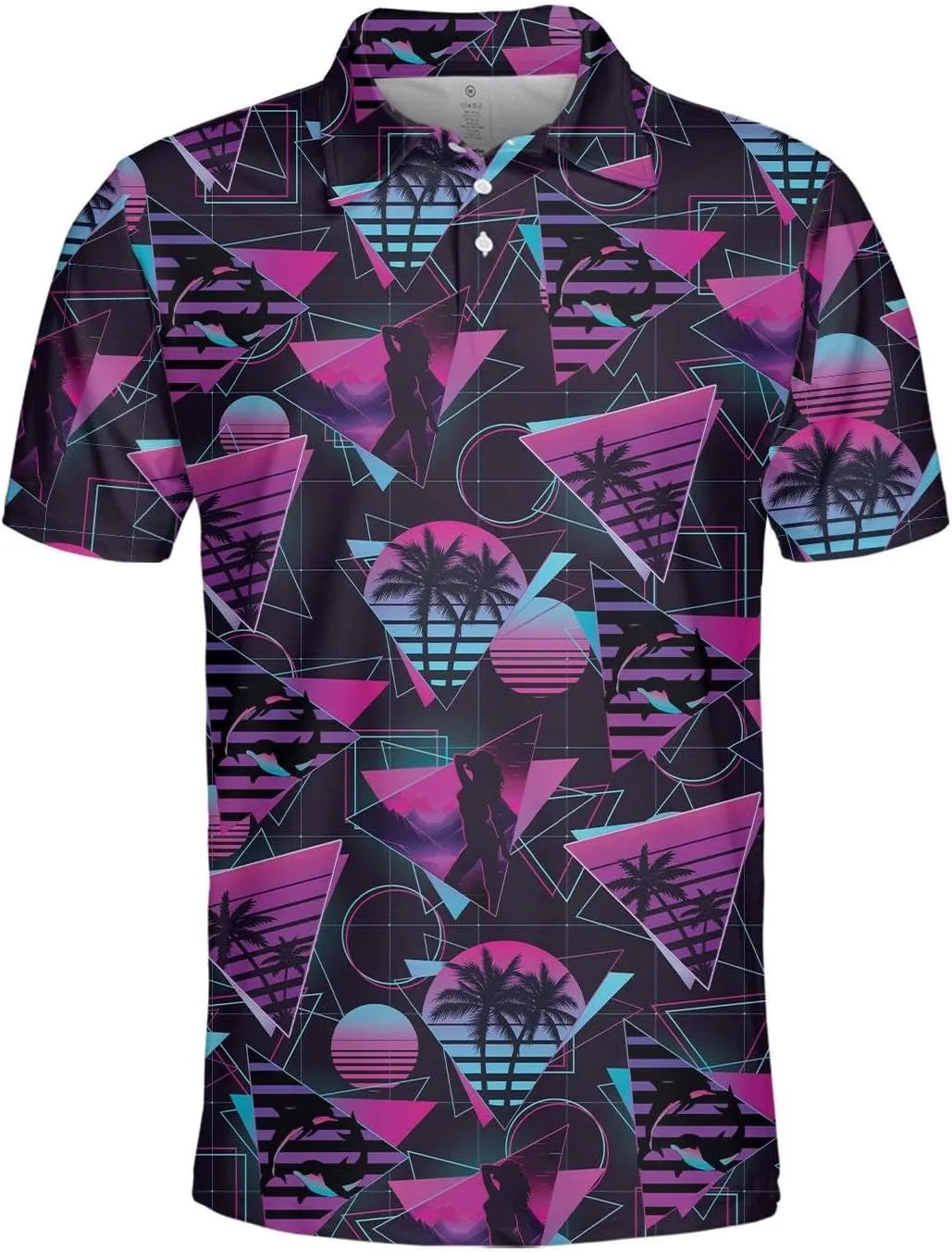 Funny Golf Shirts Skull Hawaiian Polo Shirts for Men, Crazy Golf Shirts for Men Golf Gifts Hawaiian Skull Golf Shirts