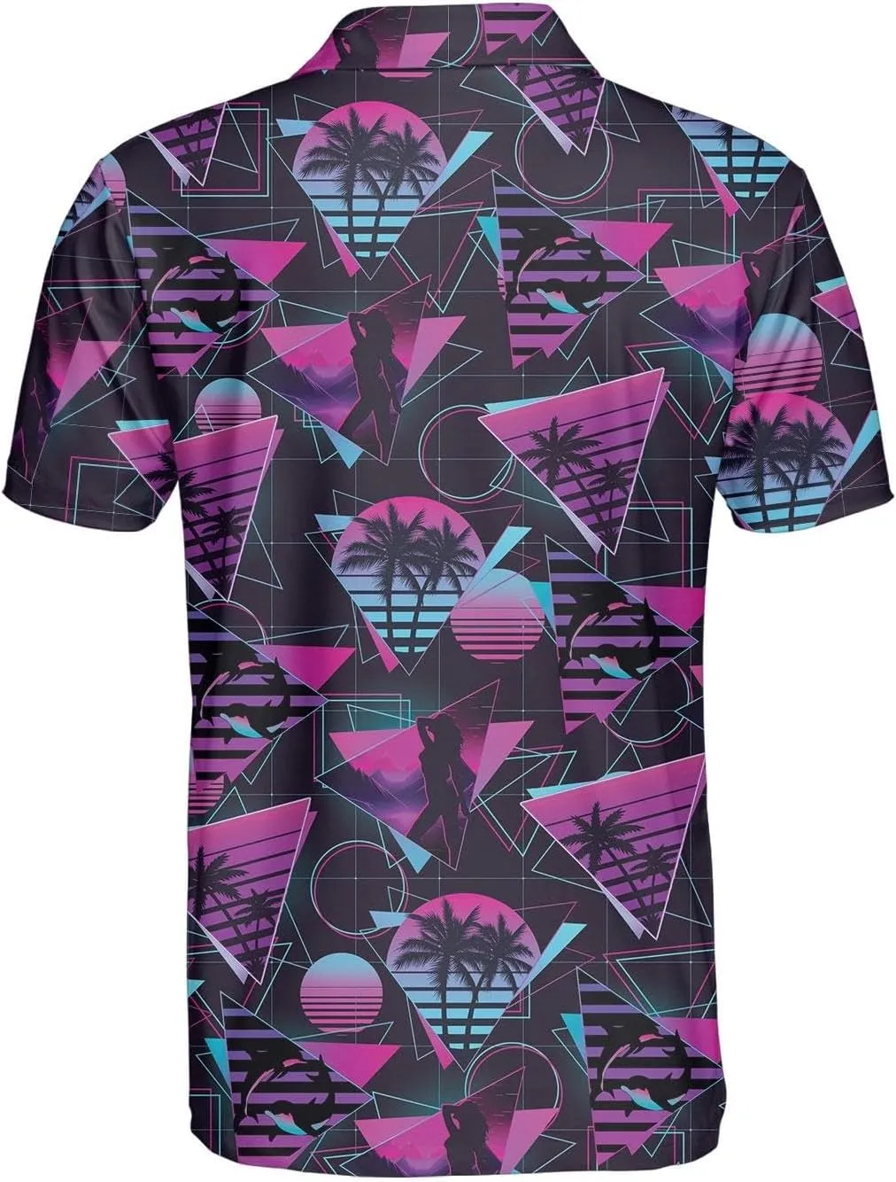 Funny Golf Shirts Skull Hawaiian Polo Shirts for Men, Crazy Golf Shirts for Men Golf Gifts Hawaiian Skull Golf Shirts