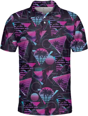 Funny Golf Shirts Skull Hawaiian Polo Shirts for Men, Crazy Golf Shirts for Men Golf Gifts Hawaiian Skull Golf Shirts