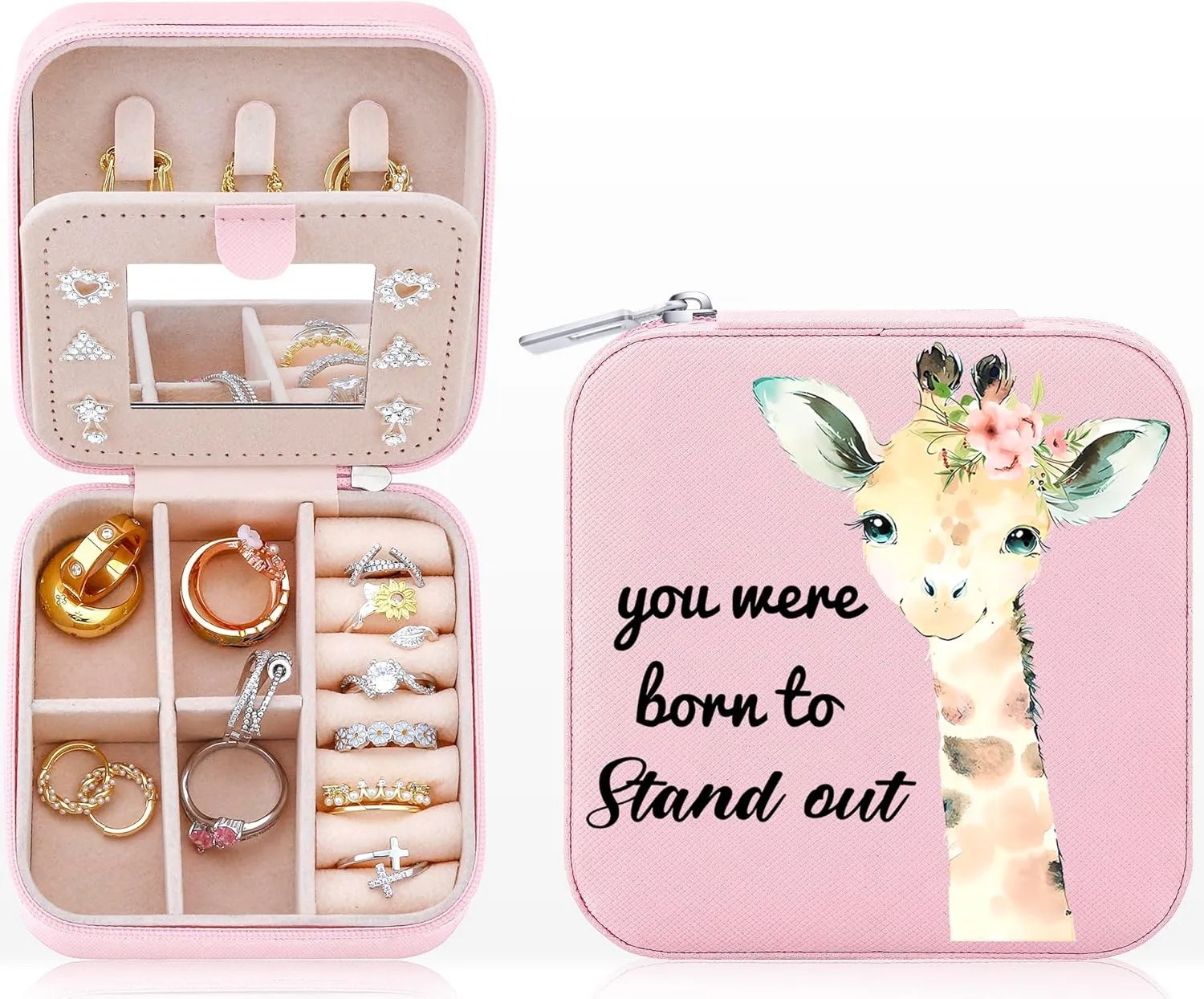 Giraffe Gifts Jewelry Box for Women, Small Travel Jewelry Case Jewelry Holder Organizer Jewelry BoxcGiraffe Lover Gifts(Giraffe)