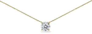 Gold Birthstone Crystal Necklaces - 6mm Round Solitaire, Dainty & Short Layered Choker Necklaces for Women, 15 In   Extender