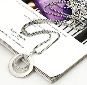 Gold Layered Necklaces Rhinestone Silver Plated Long Women Gift Fashion Necklace Chain Pendant Necklaces & Pendants Star Coin Necklace (Silver, One Size)