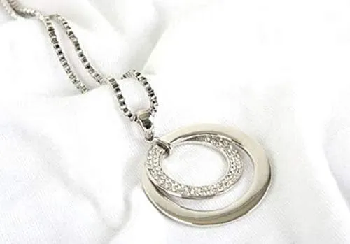 Gold Layered Necklaces Rhinestone Silver Plated Long Women Gift Fashion Necklace Chain Pendant Necklaces & Pendants Star Coin Necklace (Silver, One Size)