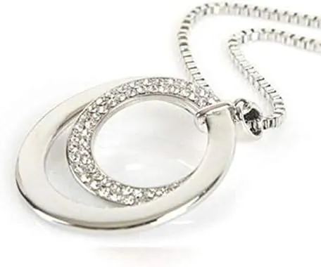 Gold Layered Necklaces Rhinestone Silver Plated Long Women Gift Fashion Necklace Chain Pendant Necklaces & Pendants Star Coin Necklace (Silver, One Size)