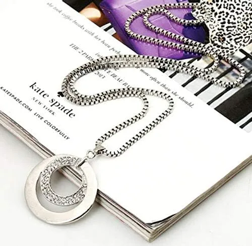Gold Layered Necklaces Rhinestone Silver Plated Long Women Gift Fashion Necklace Chain Pendant Necklaces & Pendants Star Coin Necklace (Silver, One Size)