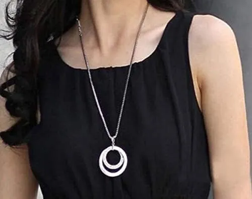 Gold Layered Necklaces Rhinestone Silver Plated Long Women Gift Fashion Necklace Chain Pendant Necklaces & Pendants Star Coin Necklace (Silver, One Size)