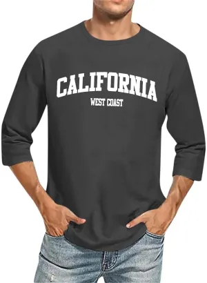 Graphic Shirt for Men Crew Neck Bracelet Sleeve Plus Size Shirt Tops Lightweight Loose Fit Casual Summer Beach Tee Shirts