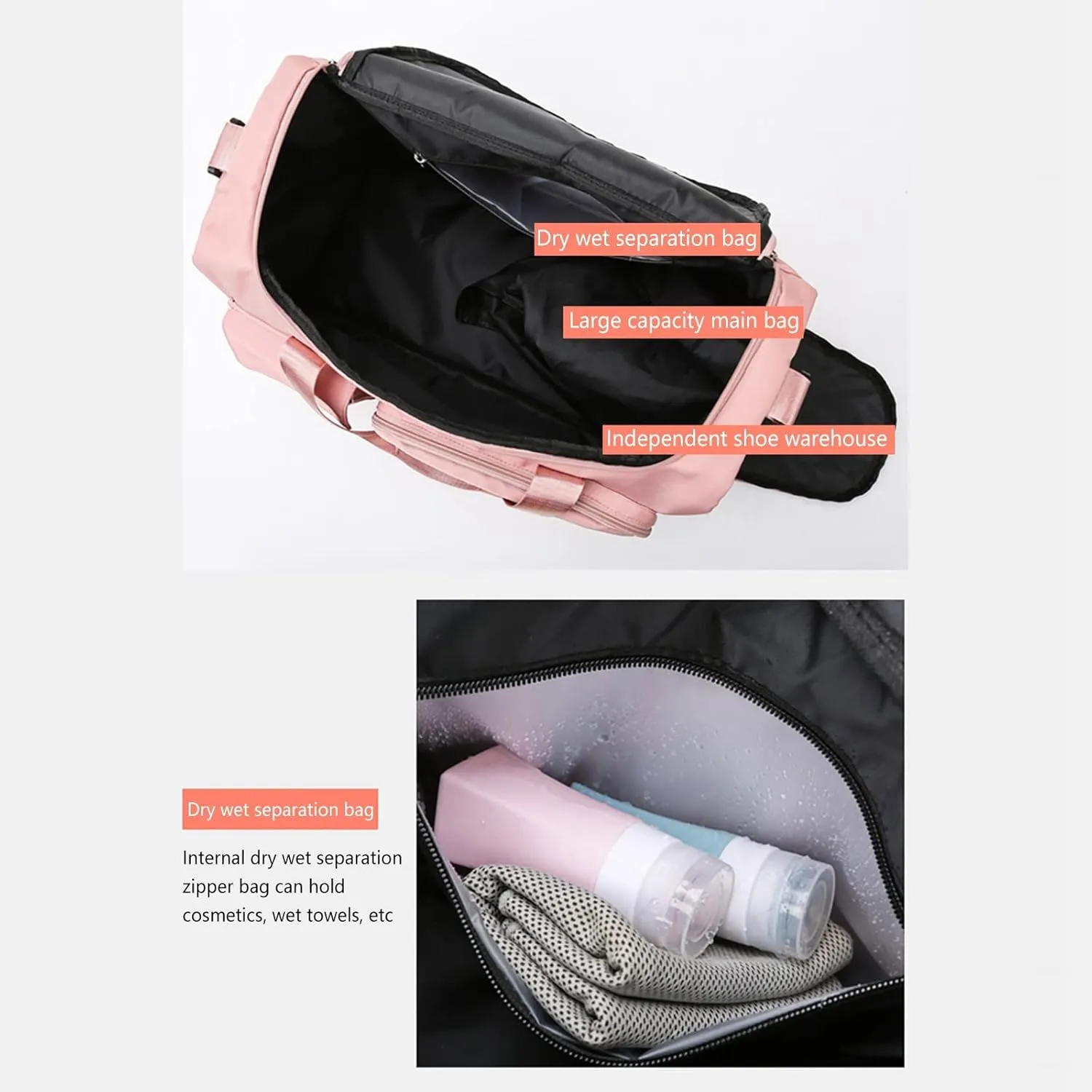 Gym Bag with Shoes Compartment,28L Waterproof Duffel Bag,Large Duffle Bag for Sports Yoga Workout Travel